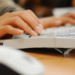 typing on keyboard